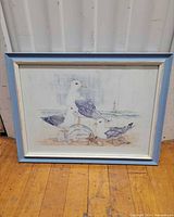 Front view of framed seagull nautical picture