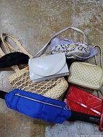 All seven accessories grouped on floor