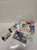 Overall lot view showing all organizers and containers