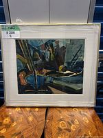 Front view of framed Rousseau watercolour