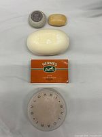 Overview of all five soap bars and their packaging