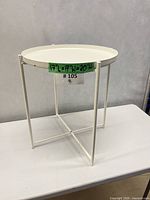 Full view of white Ikea Gladom tray table assembled