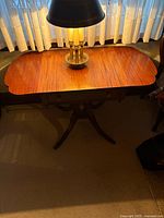 Top view with both leaves raised, lamp for scale only