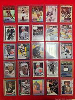 Front view of all 25 Wayne Gretzky cards laid out in five rows of five