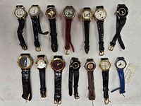 Overall group shot of 17 watches