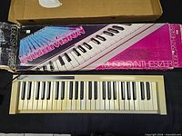 Keyboard laid out with box lid and base