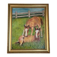 Framed oil painting showing full artwork and frame