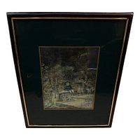 Full view of framed print showing frame, mat and artwork
