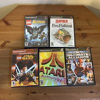 Front covers of the five PS2 game cases