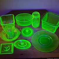 Entire lot under UV light showing fluorescence