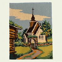 Full view of needlepoint panel front