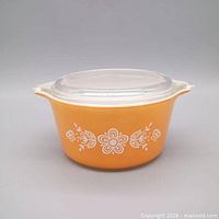 Top-angled view of casserole with lid