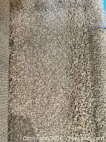 Close view of beige carpet pile and texture