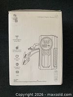 Front of box showing device illustration and listed features