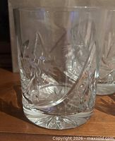 Single pinwheel cut crystal rock glass close-up