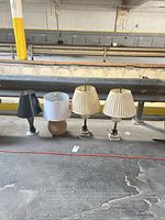 All four table lamps lined up showing overall appearance
