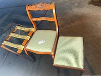 Full view of chair, ottoman seat, and luggage rack frame