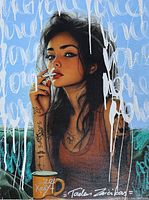 Front view of the painting showing full artwork details