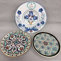 All three decorative plates front view