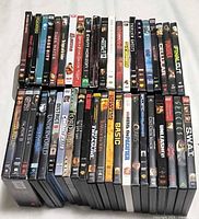 All 44 DVDs arranged in two stacks showing spines