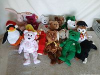 Group shot of all 15 Ty Beanie Baby plush toys