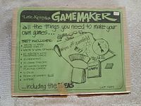 Box lid showing Little Kenny's Game Maker graphics and content list