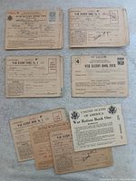 All six ration books and application form laid out