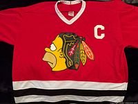 Front view showing Homer Simpson crest, captain C, colour and striping