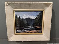 Frontal view of framed oil painting showing complete artwork and frame