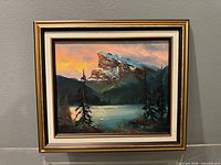 Framed oil painting front view