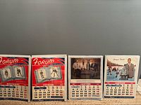 Four calendars lined up showing December, February, January pages with players and Stanley Cup