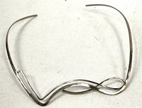 Full view of sterling silver wavy collar choker