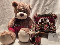 Overall lot showing plush bear and orchestra set