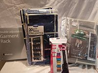 All five boxed or wrapped storage items grouped