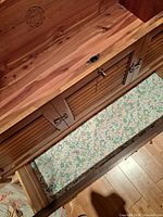 Open cedar-lined Lane chest showing interior and lower drawer
