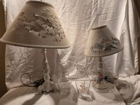 Overall view of both lamps and both carafe sets