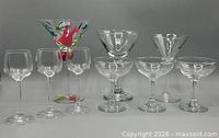 Front view of all nine stemware pieces