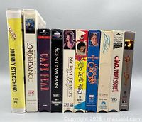 Spines of all 10 VHS tapes showing titles