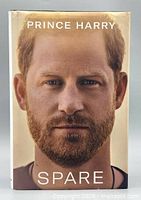 Front cover of "Spare" with portrait dust jacket