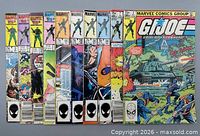 All ten G.I. Joe comics fanned out showing covers and issue numbers