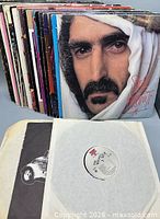 Stack of LPs with Frank Zappa jacket front