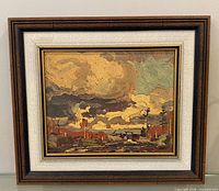 Full view of framed print with frame and mat visible