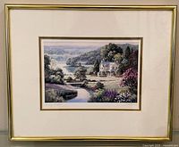 Front view of framed print showing artwork, mat and frame