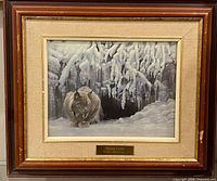 Overall view of framed Dozing Lynx print by Robert Bateman