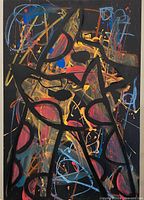 Full view of the painting showing entire composition on canvas