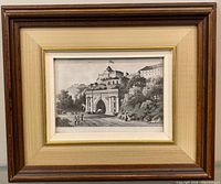 Front view of framed steel engraving print