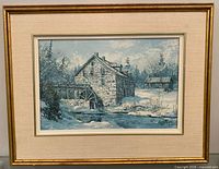 Front view of framed Keirstead winter mill print