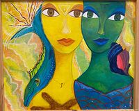 full view of framed painting