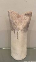 Front view of tall crackle glaze vase