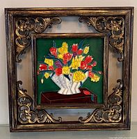 Front view showing entire framed tile artwork